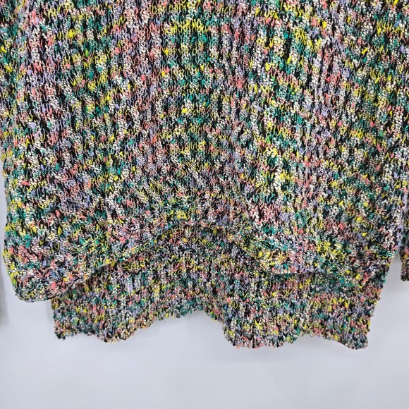 Gianni Bini Multicolor Knit Sweater V-Neck Cutout Back Long Sleeve Women's Small - Picture 8 of 12